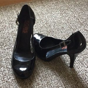 Black patent heels